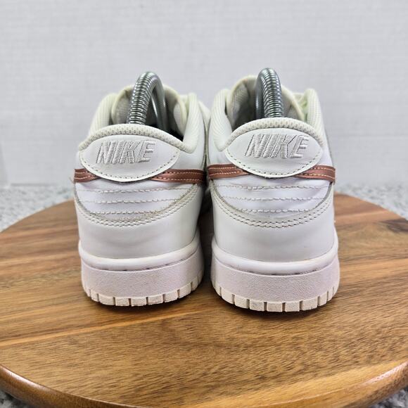 Nike Dunk Low White Pink GS Leather Casual Daily Sneaker Kids 6y DH9765-100 - Picture 2 of 12